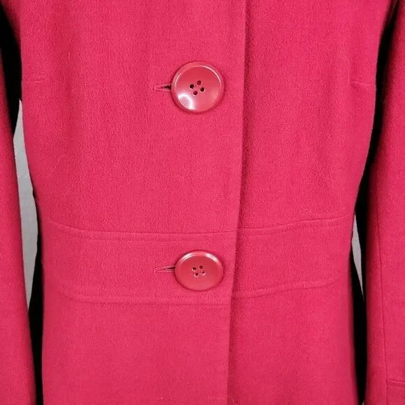 EAST 5TH Red Wool Coat Medium - Picture 3 of 8